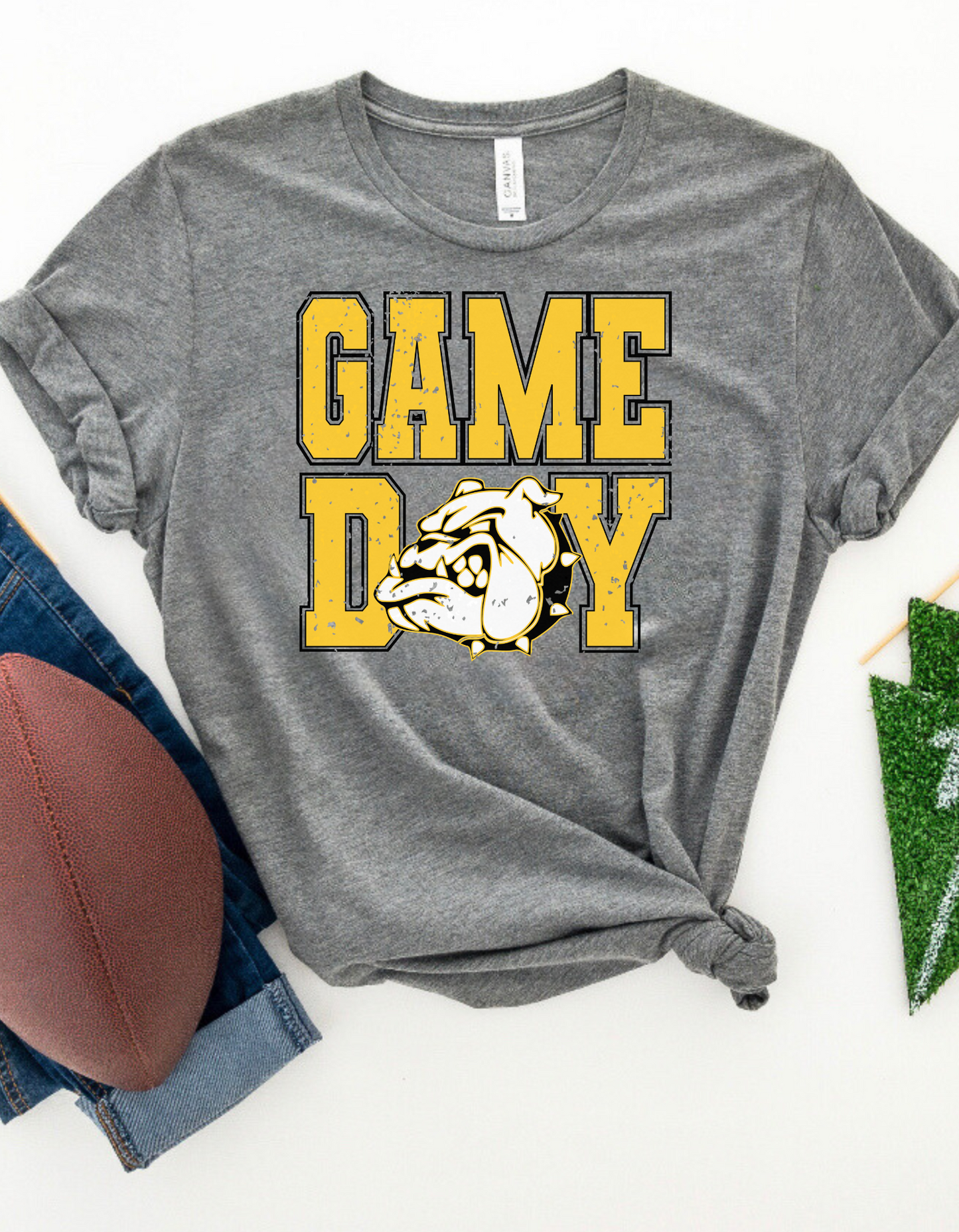 Stanberry Bulldogs Distressed Game Day Grey Tee