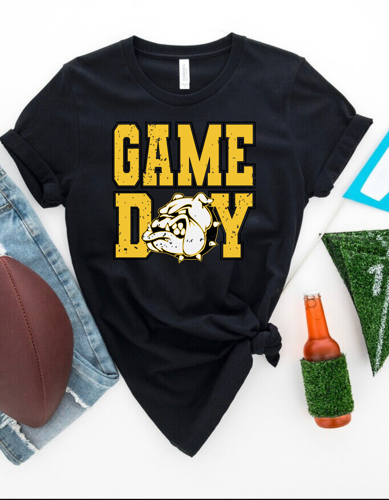 Stanberry Bulldogs Distressed Game Day Black Tee