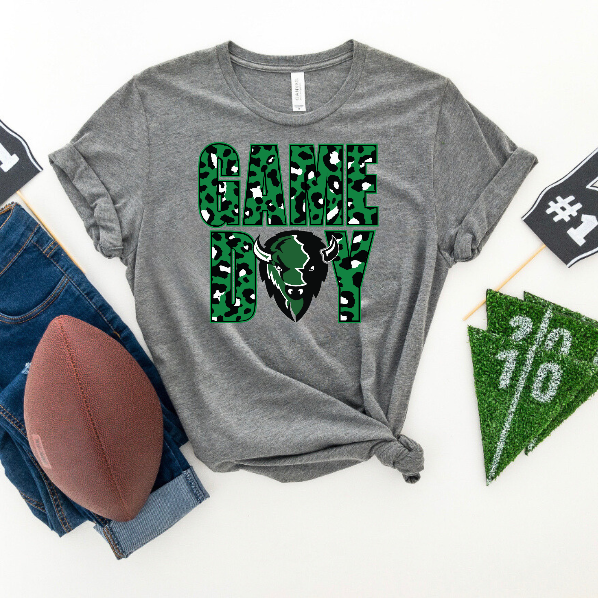 Thunder Leopard Game Day Grey Tee