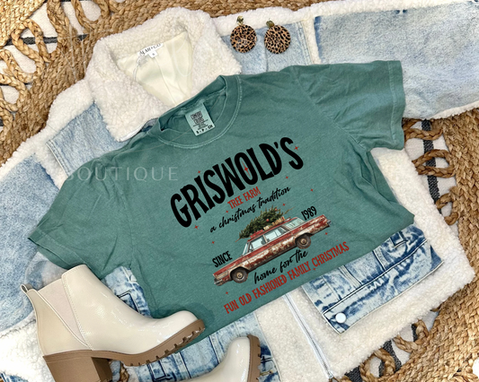 GRISWOLD'S CHRISTMAS TRADITION - LIGHT GREEN TEE