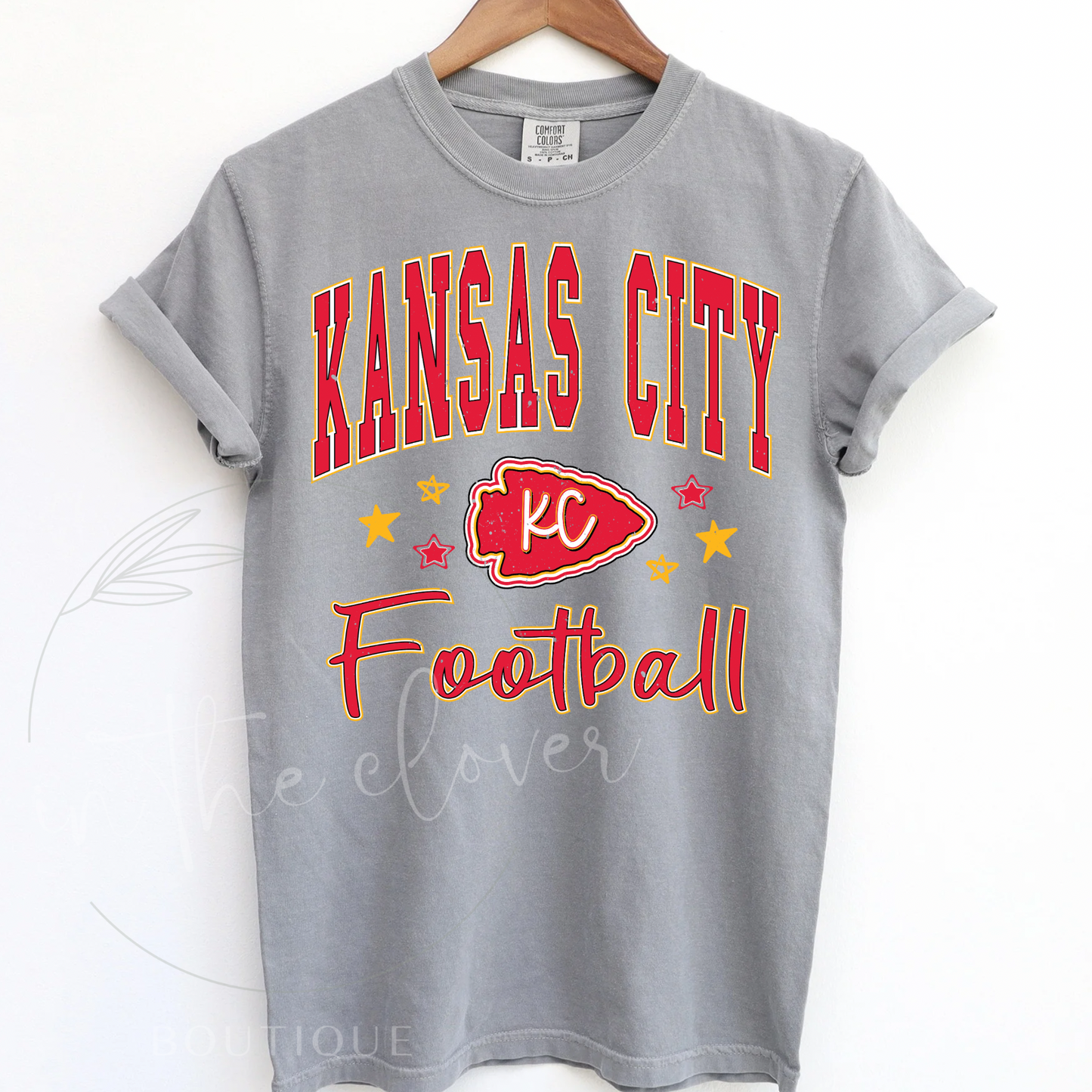 KANSAS CITY FOOTBALL DODDLE STARS - GREY TEE