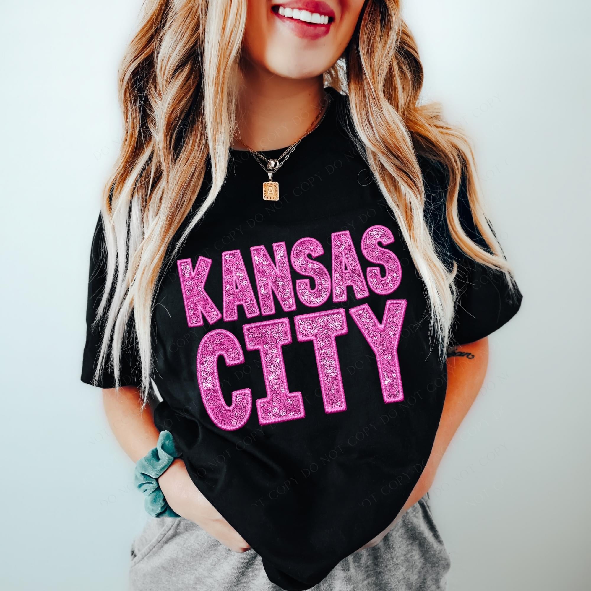 Pink Faux Sequins Kansas City