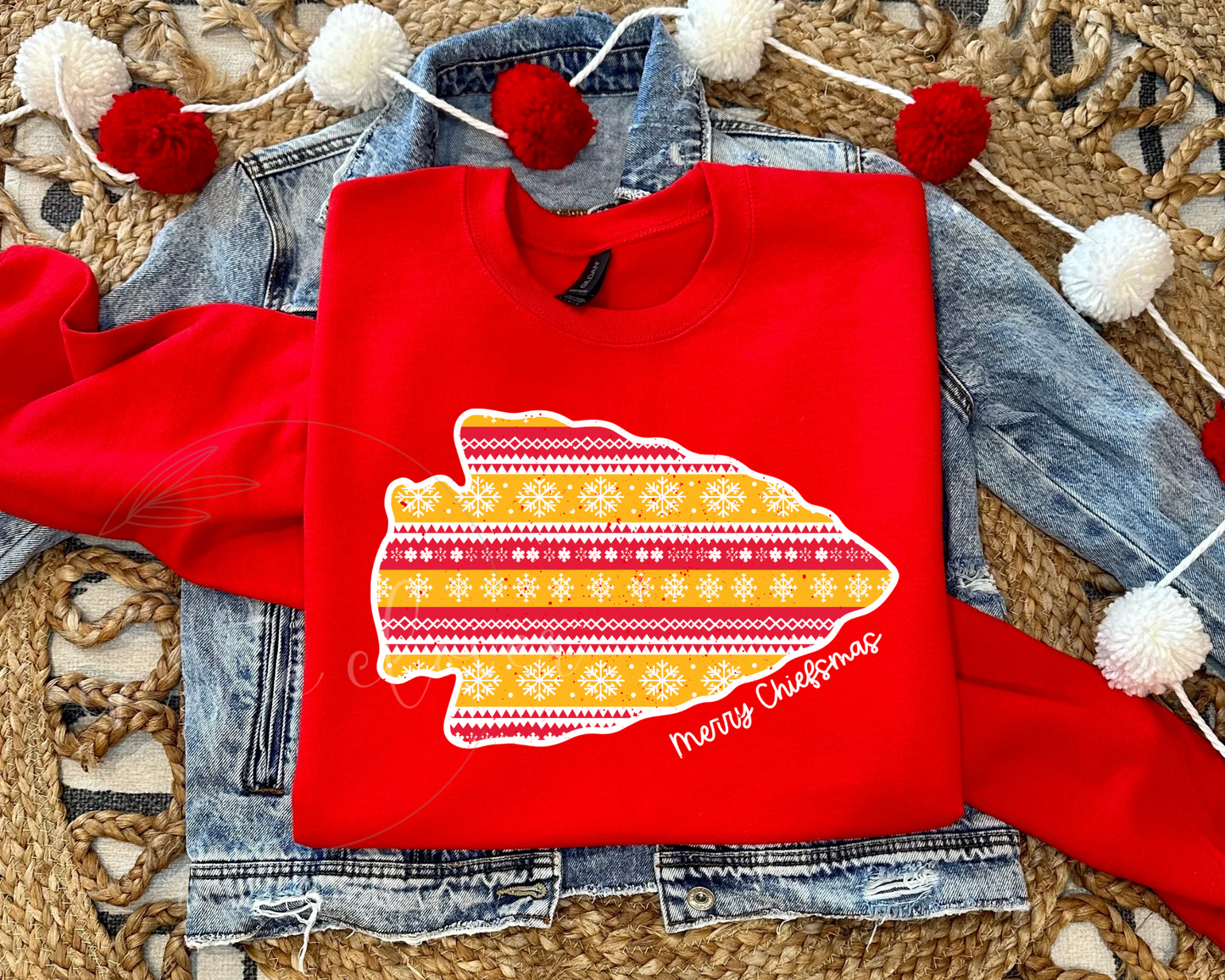 ARROWHEAD UGLY SWEATER - RED CREWNECK