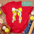 Twisted Coquette Softball/Baseball Bow - Red Tee