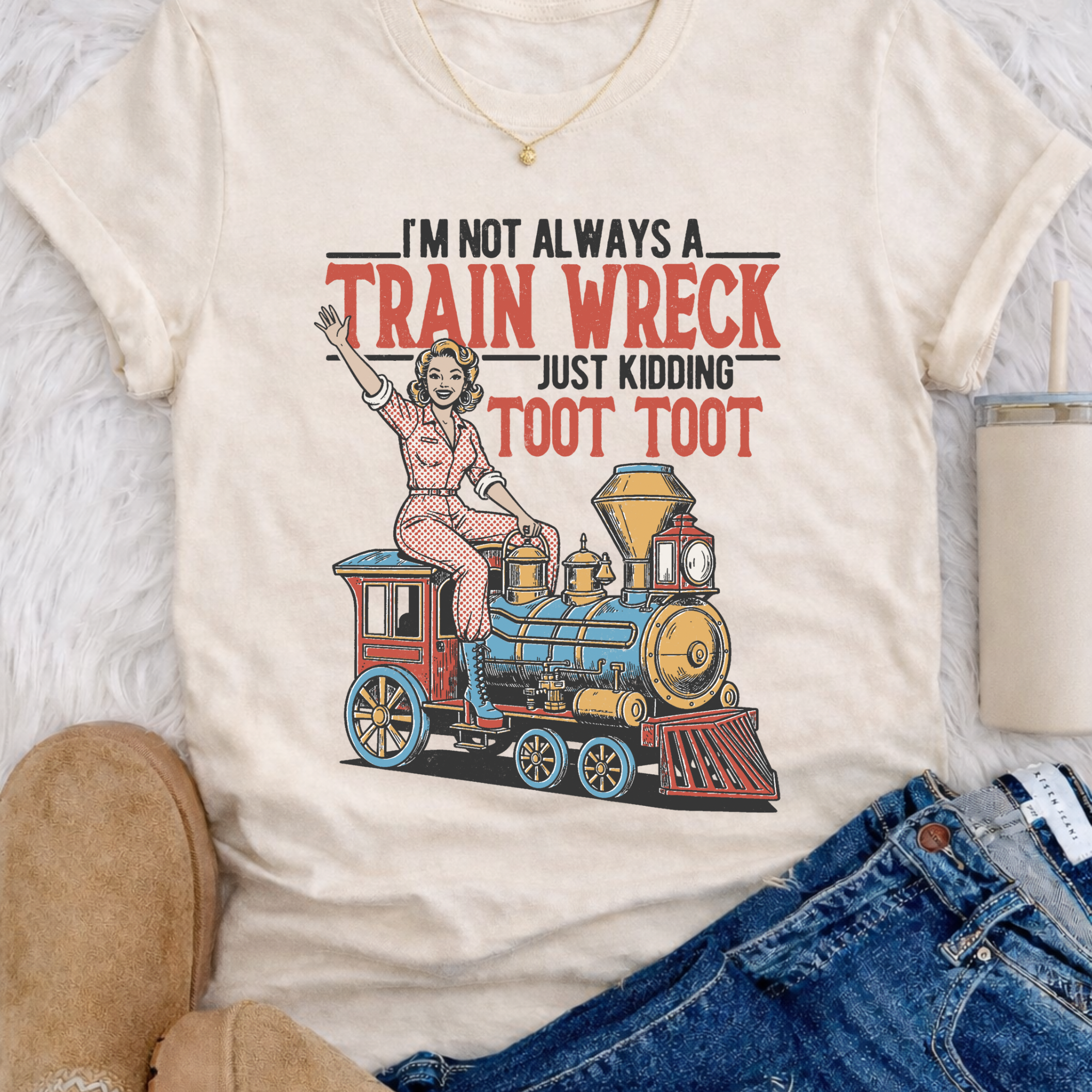 I'm Not Always a Trainwreck - Ivory Tee