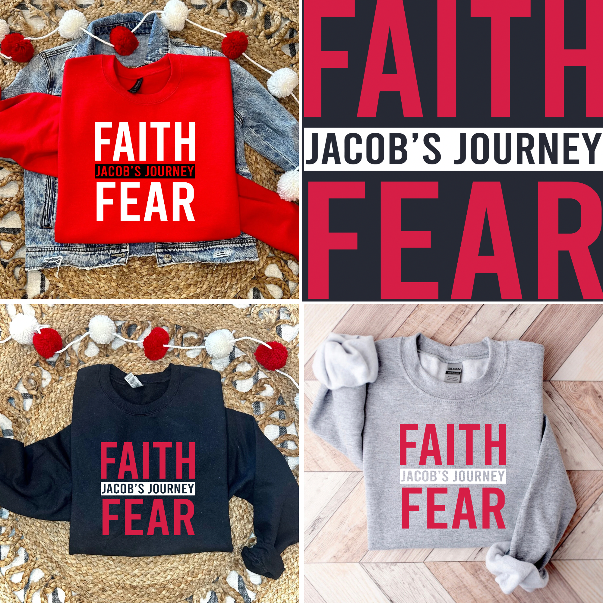 Faith Over Fear, Jacob's Journey - Red Tee