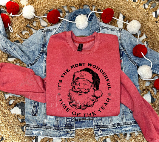 KC SANTA - HEATHER RED CREWNECK