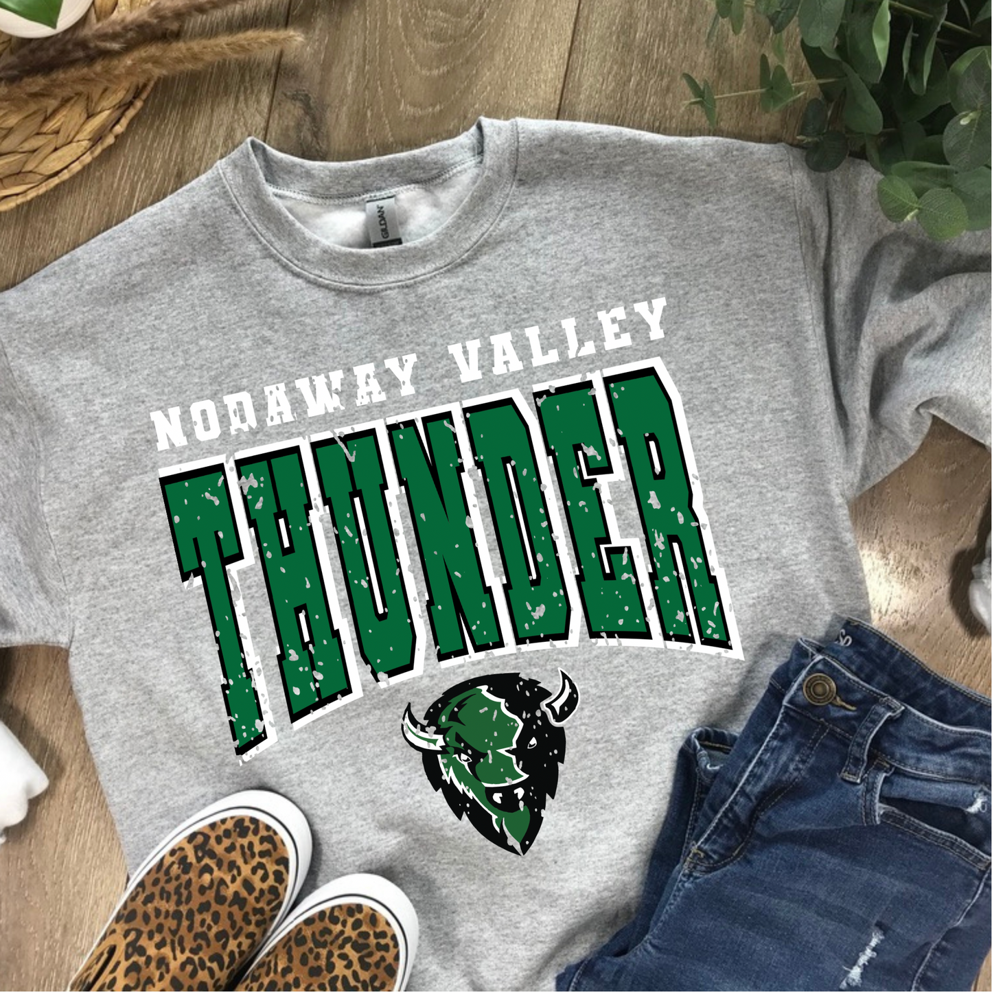 Nodaway Valley Thunder Distressed Crewneck