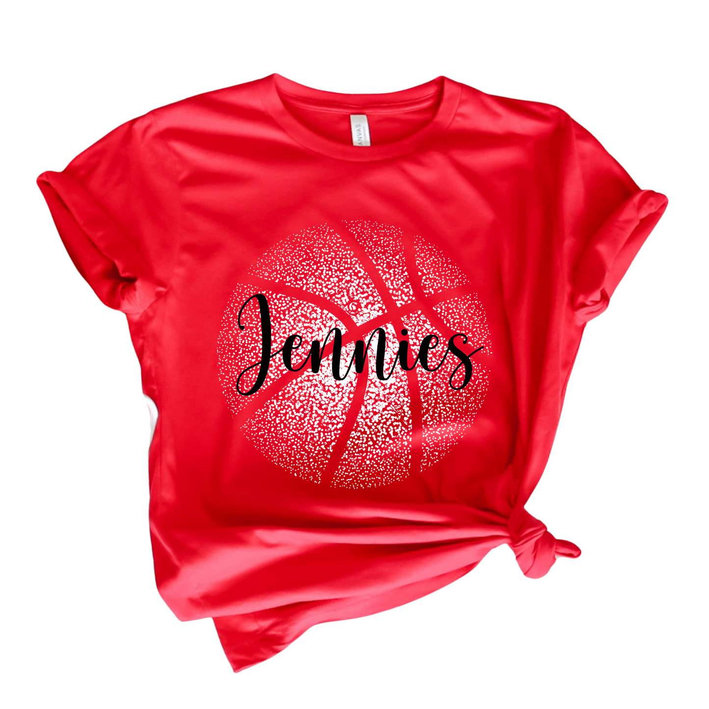 JENNIES DOTTED BASKETBALL - RED TEE