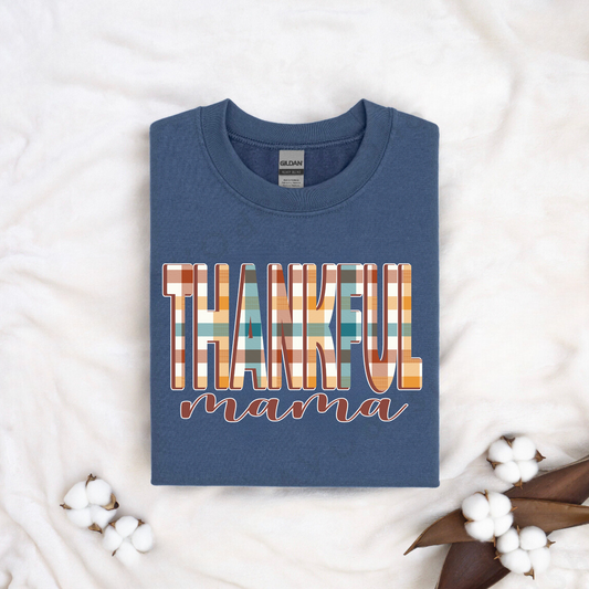 Custom Thankful on Indigo Crewneck