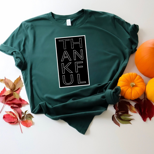 BLOCK THANKFUL - FOREST GREEN TEE