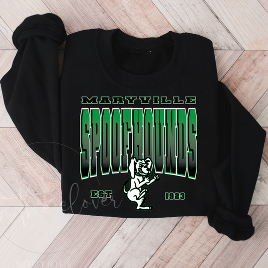 Maryville Spoofhounds Ombre Black Crewneck