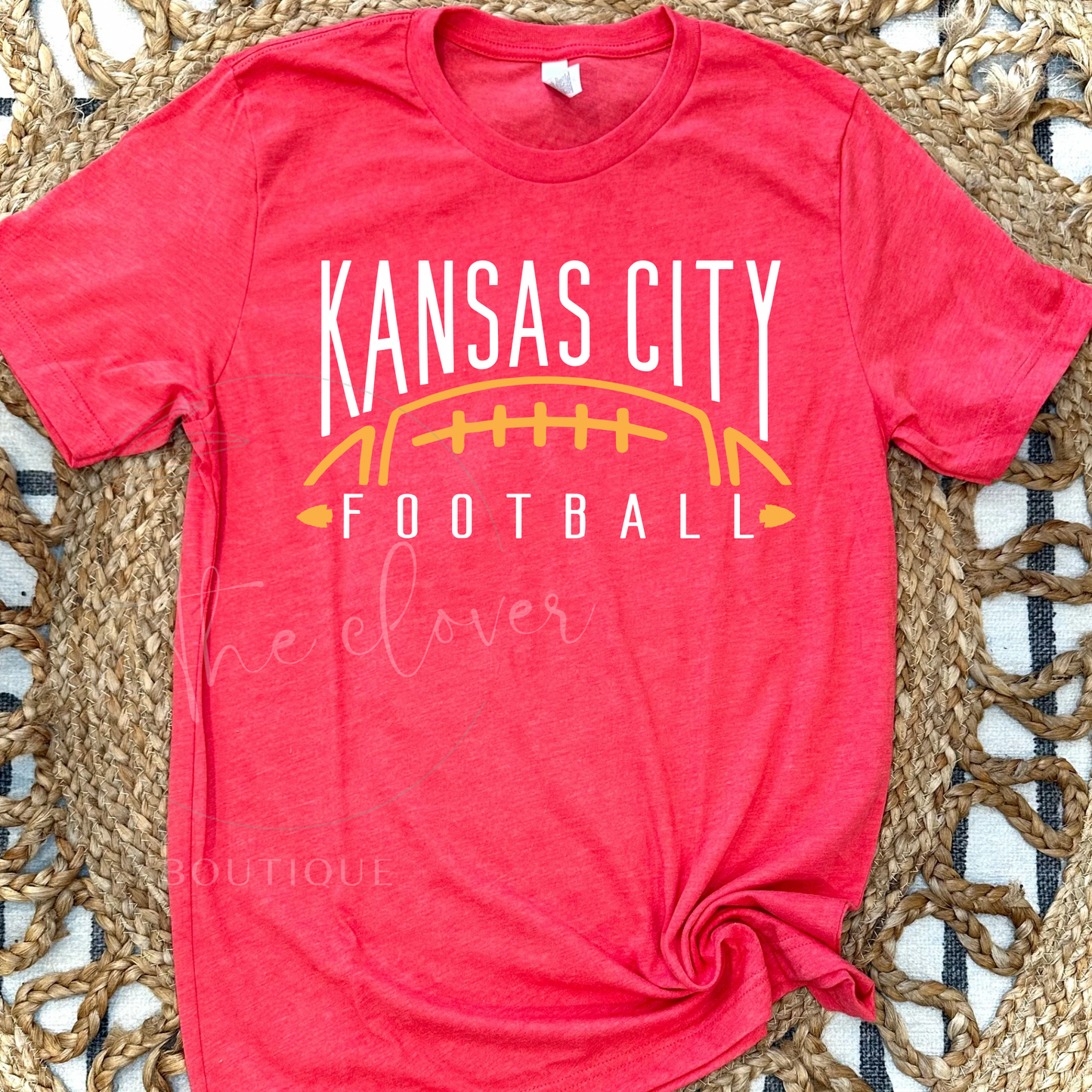 SIMPLE KANSAS CITY FOOTBALL - RED TEE