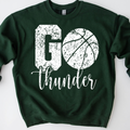 Go Thunder Basketball Distressed Crewneck