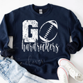 Go Hardrockers Football Distressed Navy Crewneck