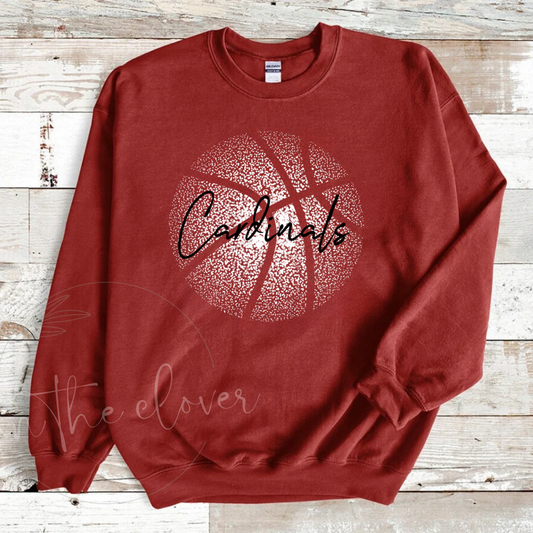 Dotted Cardinals Basketball Red Crewneck