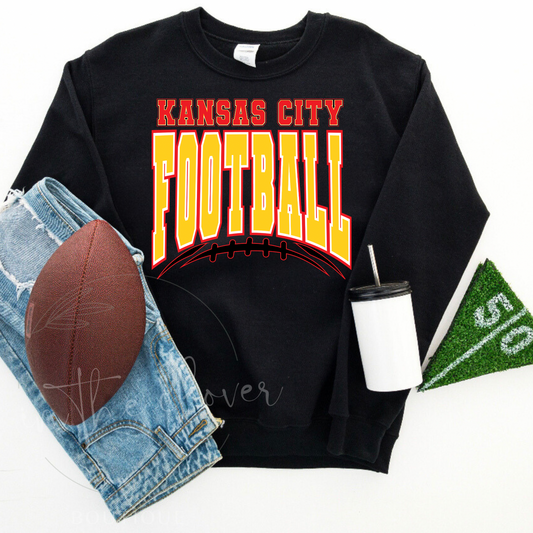 Kansas City Football Black Crewneck