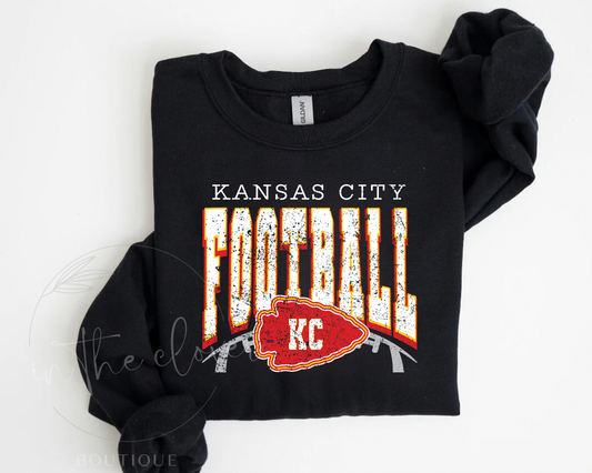 Distressed Kansas City Layered Arrowhead Black