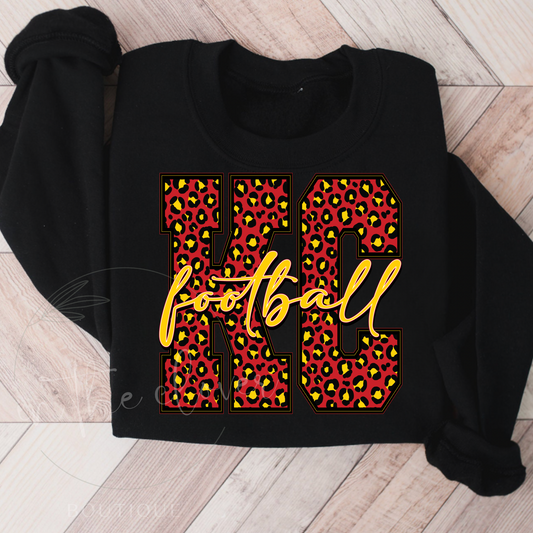 Leopard KC Thin Lines Black Crewneck