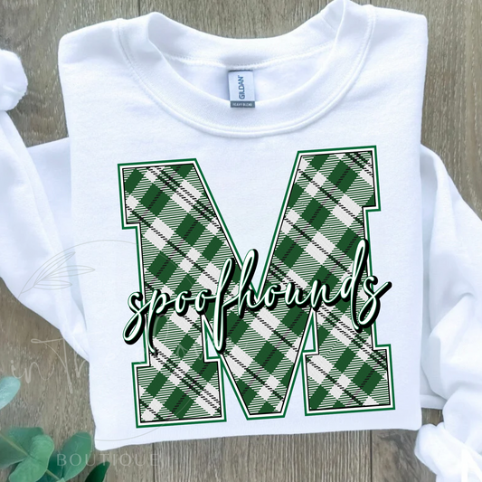 Plaid M Spoofhounds White Crewneck