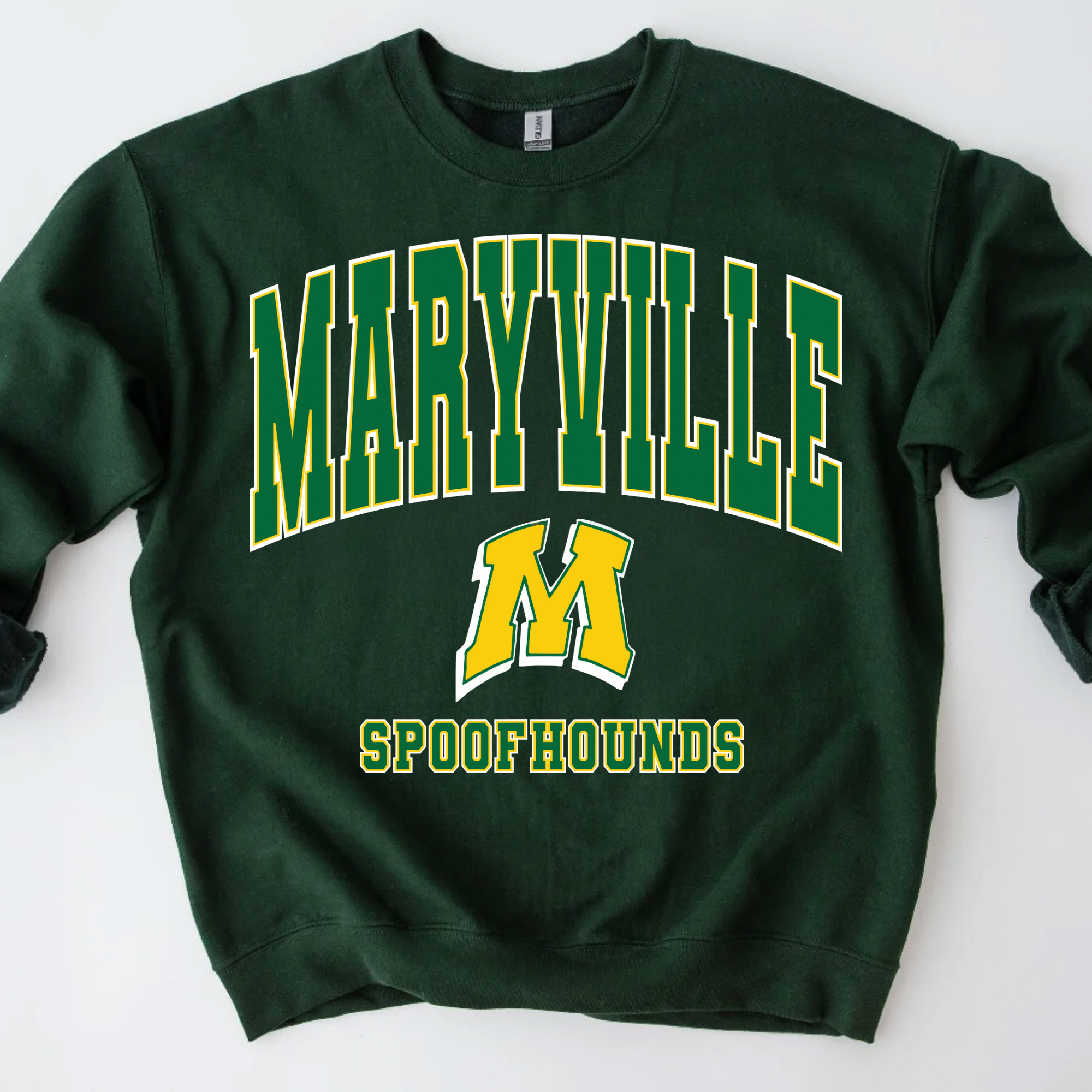 Maryville M Spoofhounds Forest Green Crewneck