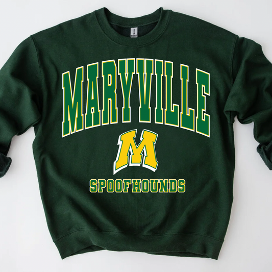 Maryville M Spoofhounds Forest Green Crewneck