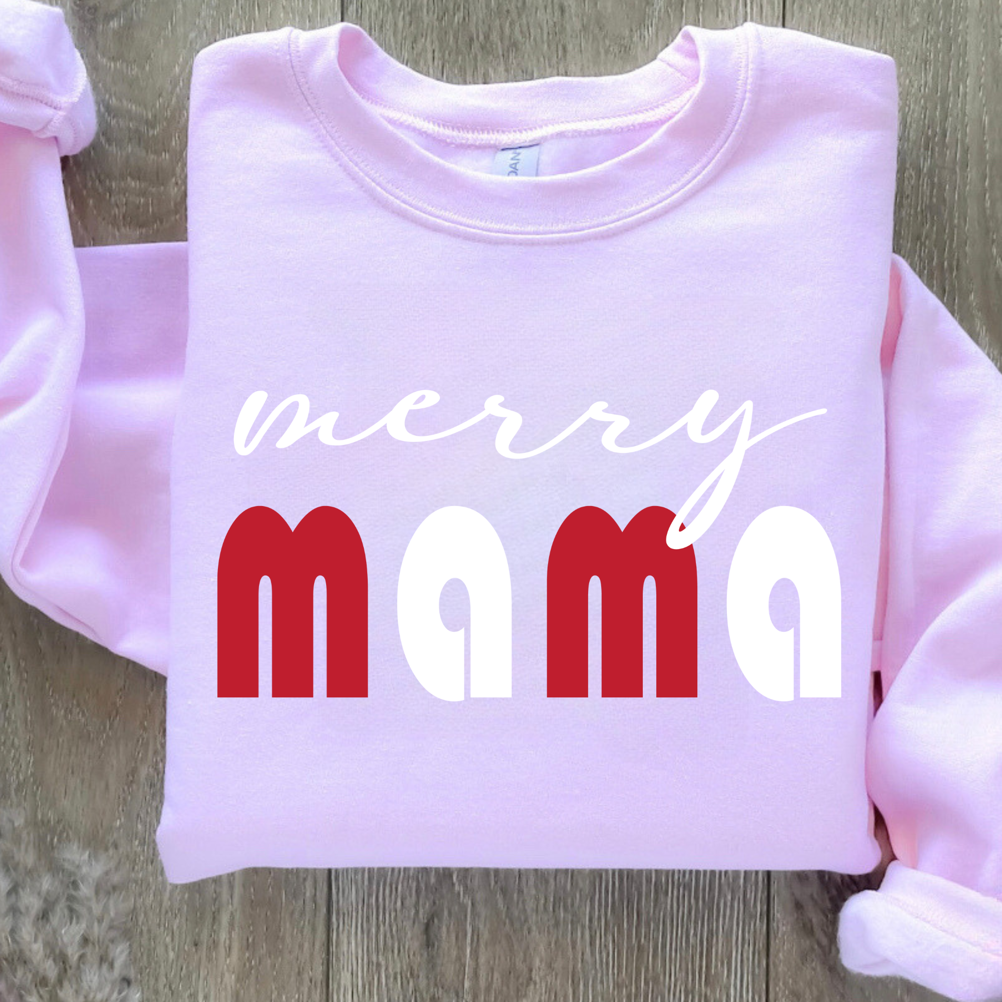 Merry Mama Pink Crewneck