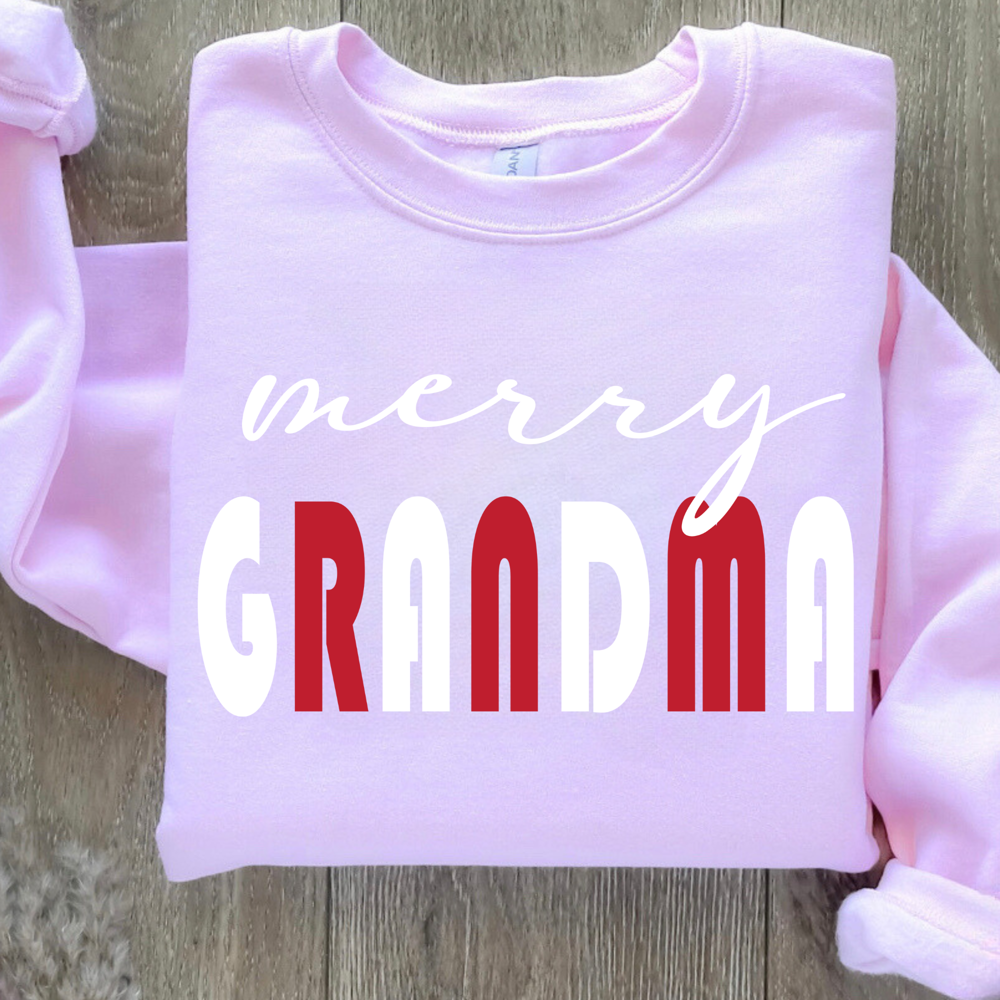 Merry Grandma Pink Crewneck