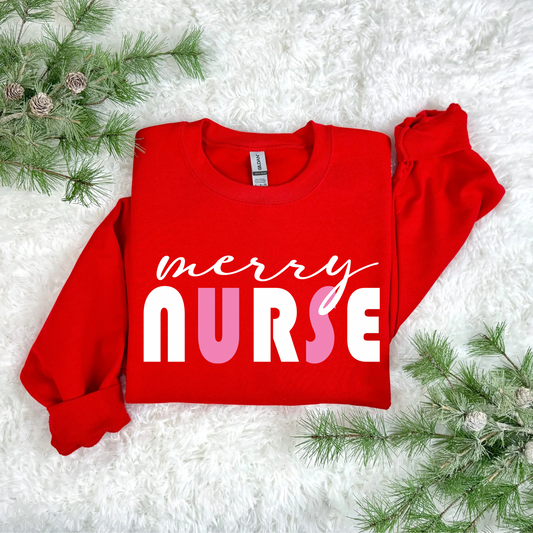 Merry Nurse - Red Crewneck