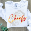 Silver Leopard Chiefs White Crewneck Sweatshirt
