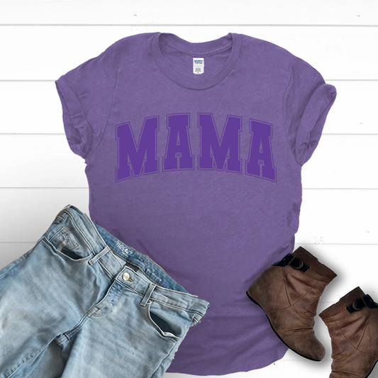 Mama Tone on Tone Heathered Purple Tee