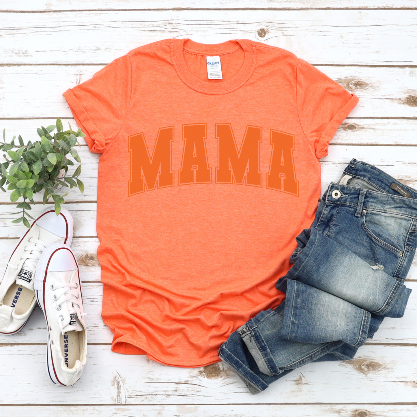 Mama Tone on Tone Orange Tee