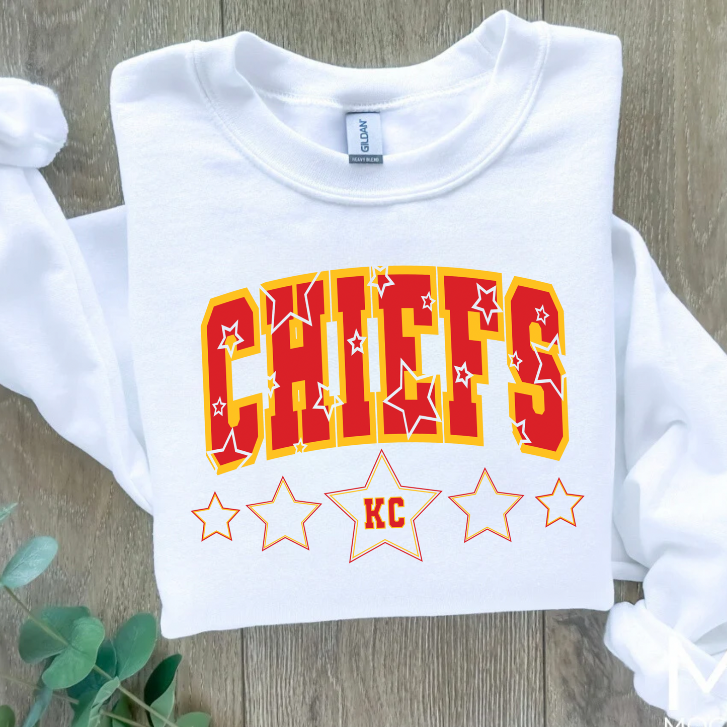 Chiefs KC Star White Crewneck