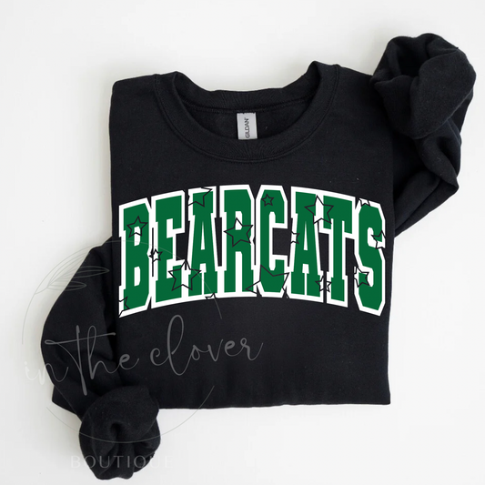 Stars Bearcats Black Green Crewneck