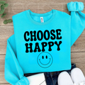 Choose Happy Blue Crewneck
