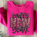 Happy New Years Faux Glitter Pink Crewneck