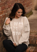 NEUTRAL COQUETTE BOWS - SAND CREWNECK