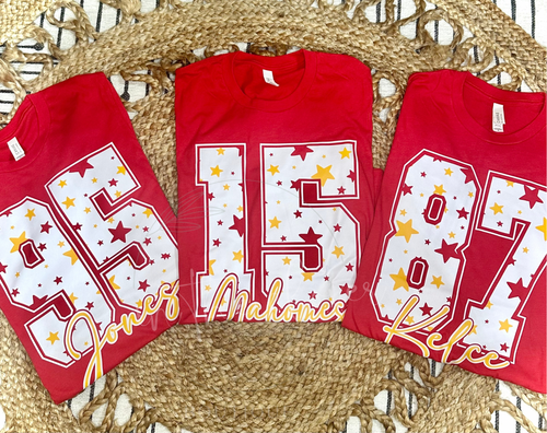 87 KELCE STARS - RED TEE