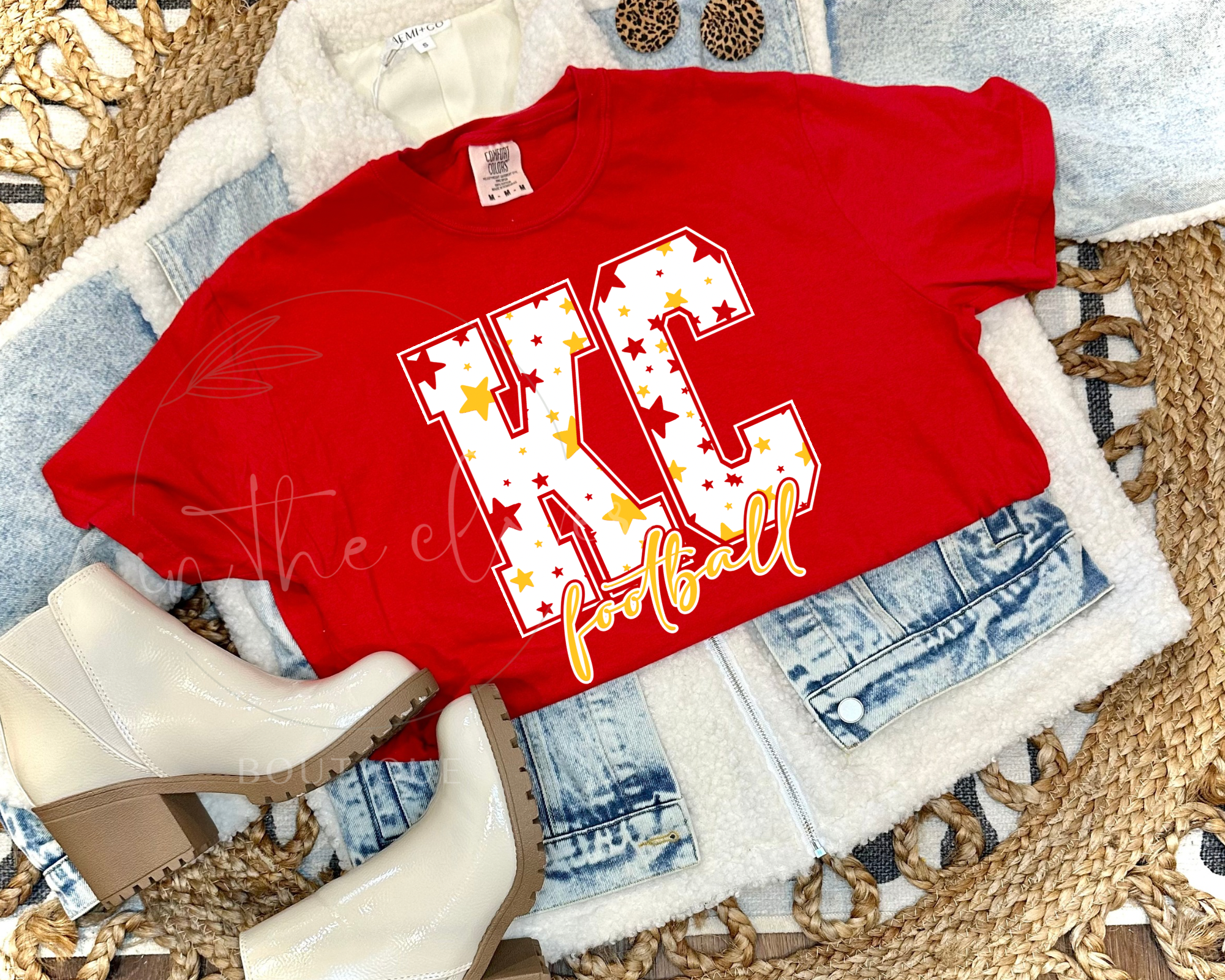 STARS BLOCK KC  - RED TEE