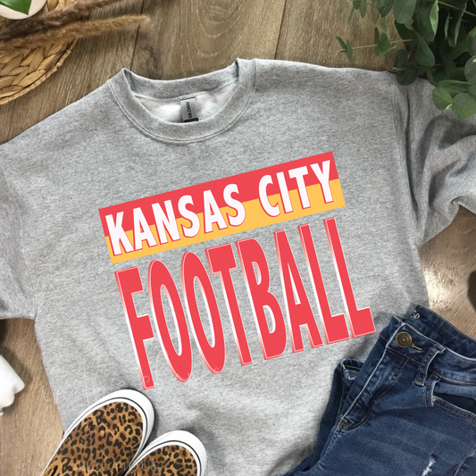 Kansas City Block Ombre Sport Gray Crewneck