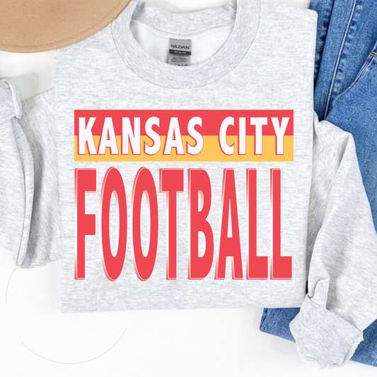 Kansas City Block Ombre Ash Gray Crewneck