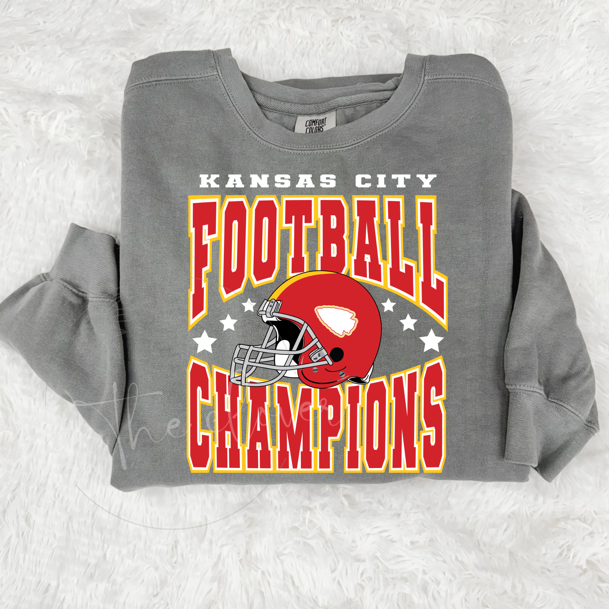 KANSAS CITY FOOTBALL CHAMPIONS WITH STARS - COMFORT COLORS
