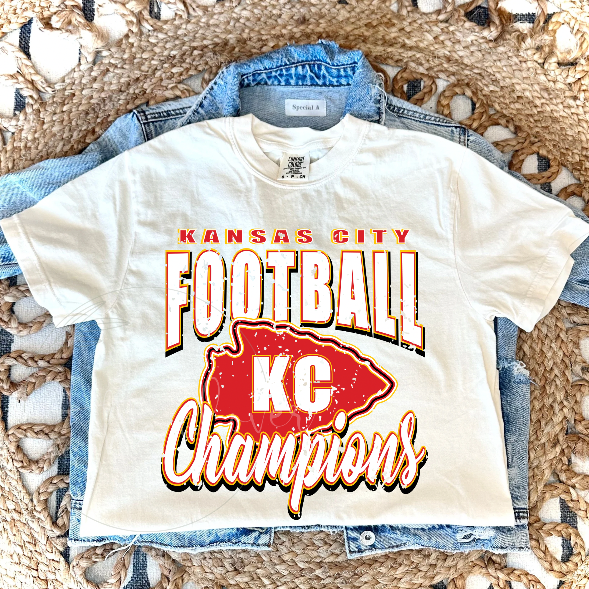 KANSAS CITY FOOTBALL CHAMPIONS - IVORY TEE