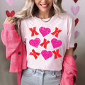 DISTRESSED XOXO - PINK TEE