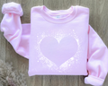 SPLATTER HEART - LIGHT PINK CREWNECK