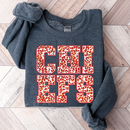 Leopard Chiefs Charcoal Crewneck