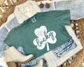 DISTRESSED LUCKY SHAMROCK - GREEN TEE