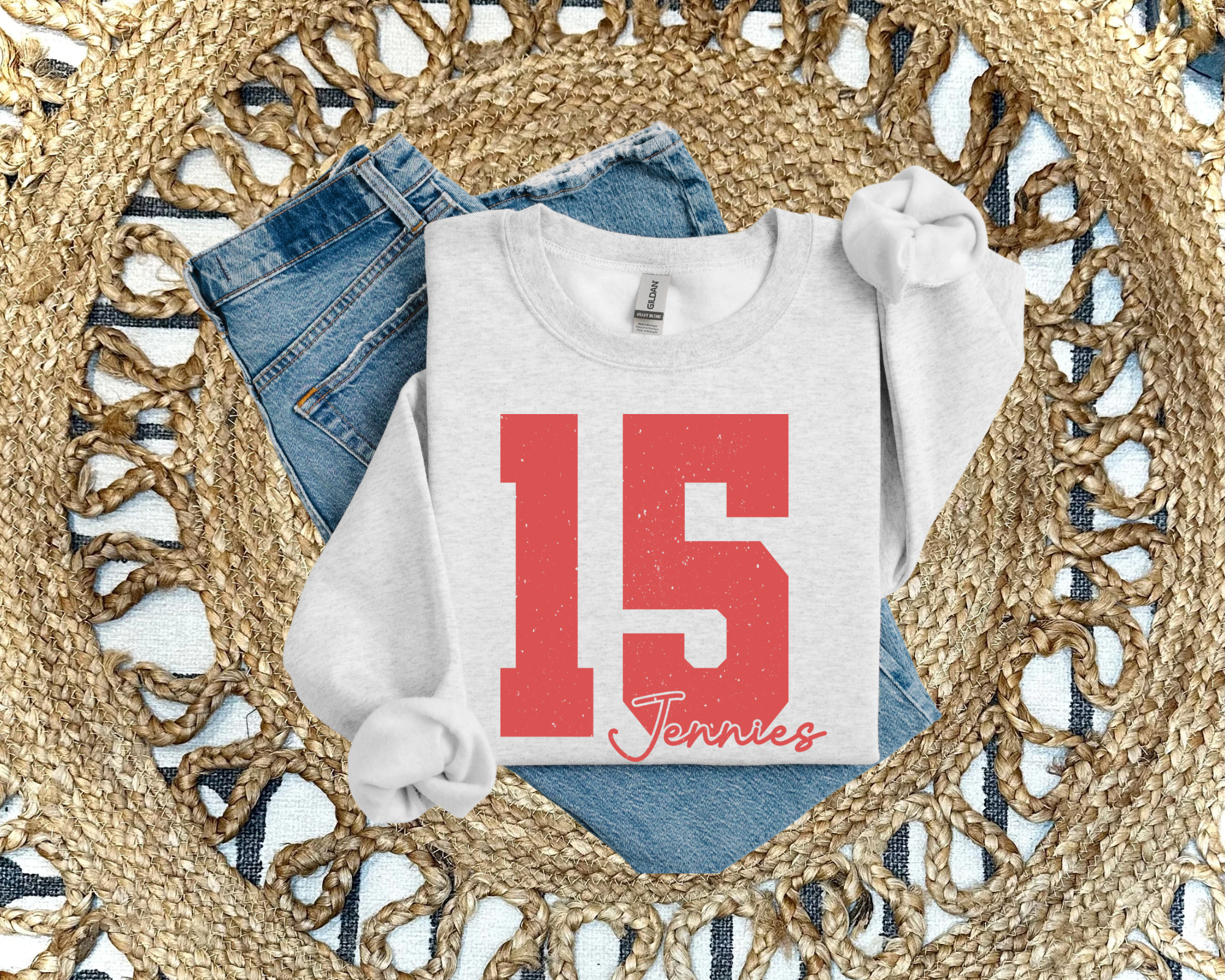 CUSTOM JENNIES - ASH CREWNECK