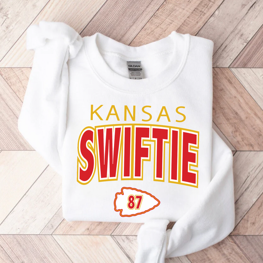 Kansas Swiftie 87 White Crewneck