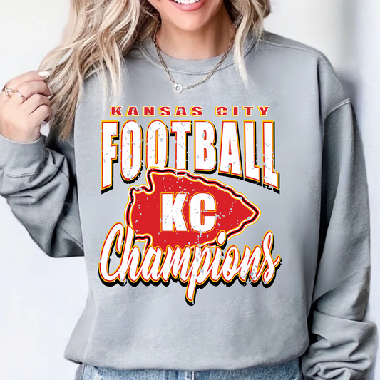 Kansas City Football Champions Gray Crewneck